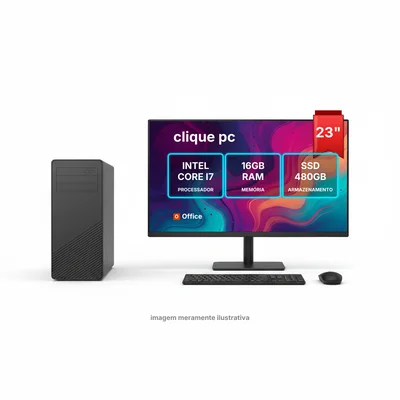 Computador Completo i7 16gb SSD 480GB Monitor 23