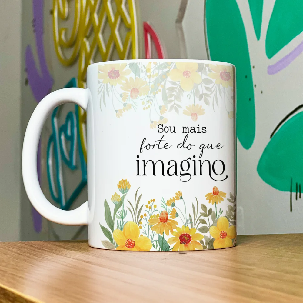 Imagem 4 de 5 do produto Caneca Florescer - Sou Mais Forte Do Que Imagino
