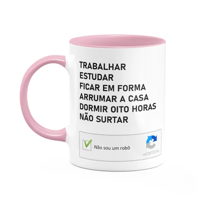 Caneca Geek Divertida - Não Sou Robô - B-pink