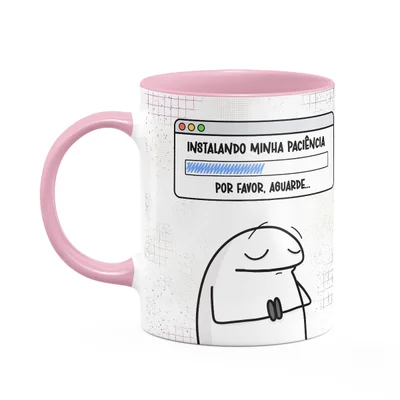 Caneca Divertida Flork - Instalando Paciência - B-pink