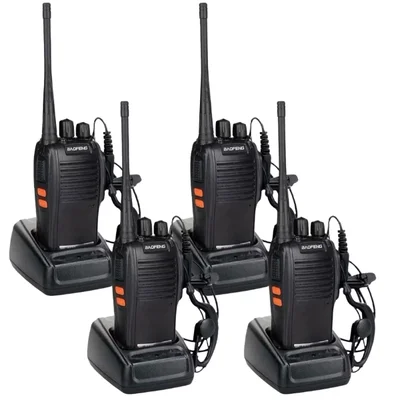 Kit 4 Radio Ht 777s Comunicador Profissional Uhf 16 Canais Original 4 Walkie Talkie Com Fone Nf