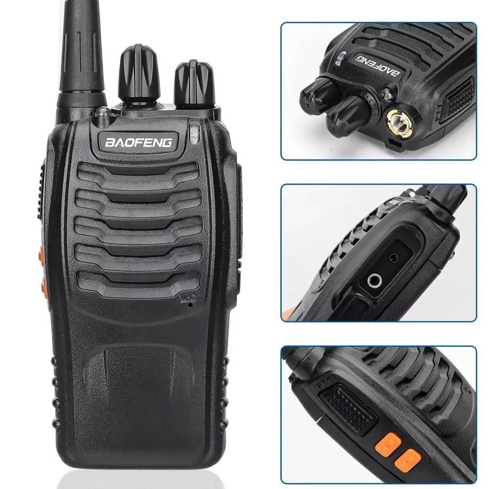 Kit 4 Radio Ht 777s Comunicador Profissional Uhf 16 Canais Original 4 Walkie Talkie Com Fone Nf