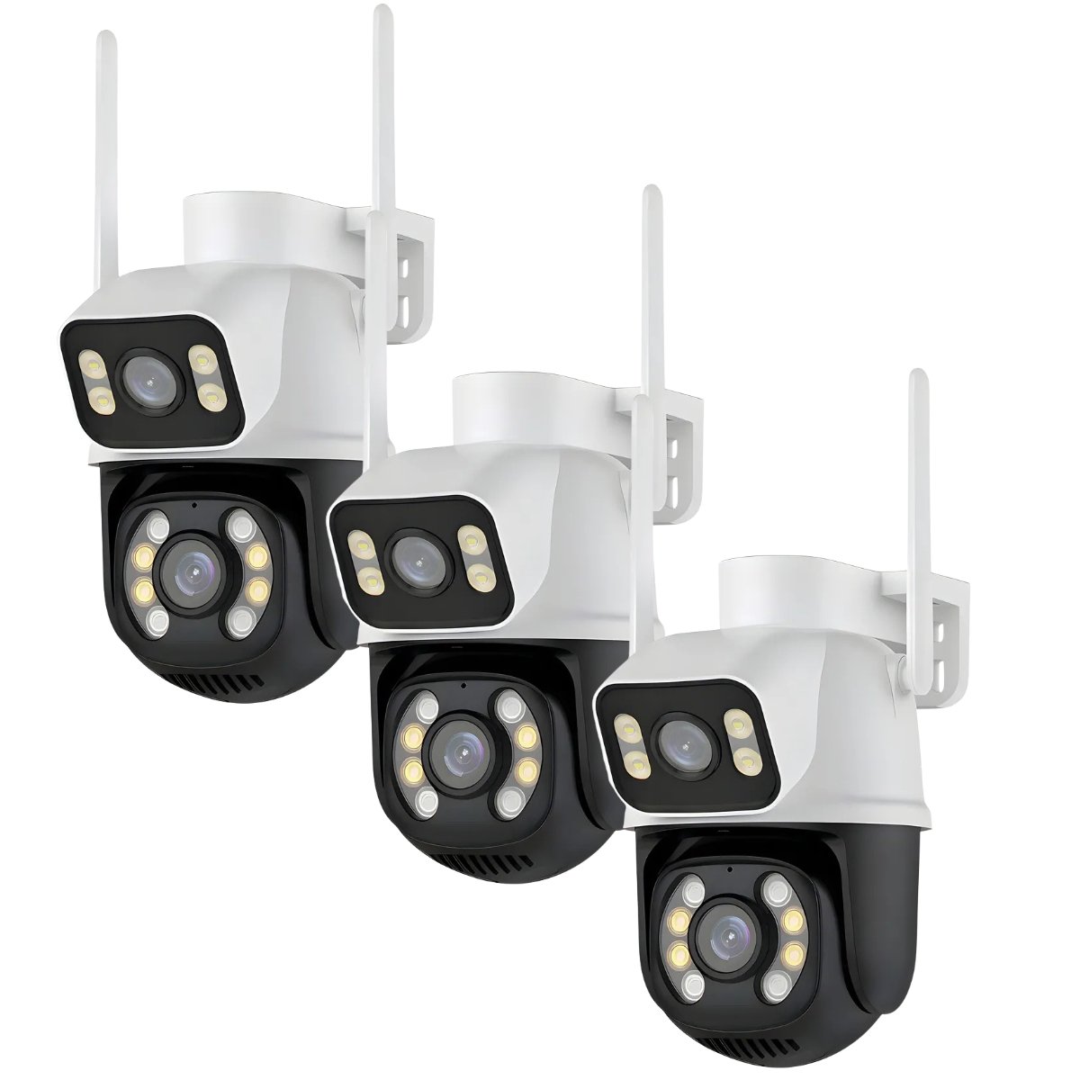 Kit 3 Cameras De Vigilancia Segurança Comercial Residencial  Wifi Uso Externo Interno Lente Dupla Câmera Ip Visao Noturn