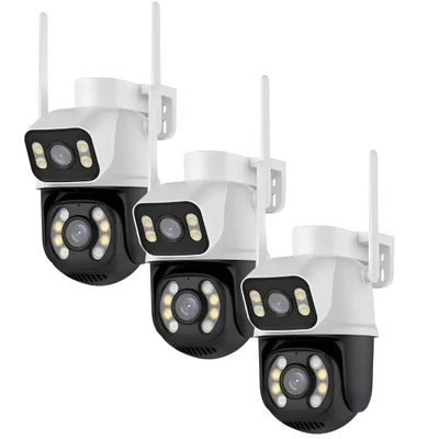 Kit 3 Cameras De Vigilancia Segurança Comercial Residencial  Wifi Uso Externo Interno Lente Dupla Câmera Ip Visao Noturn