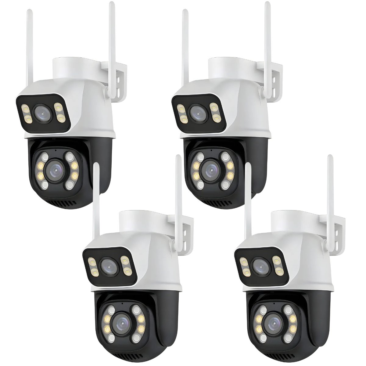 Kit 4 Cameras De Seguraça Exterma Wife Smart Ip Lente Dupla Vigilancia Comercial Residencial C/nf