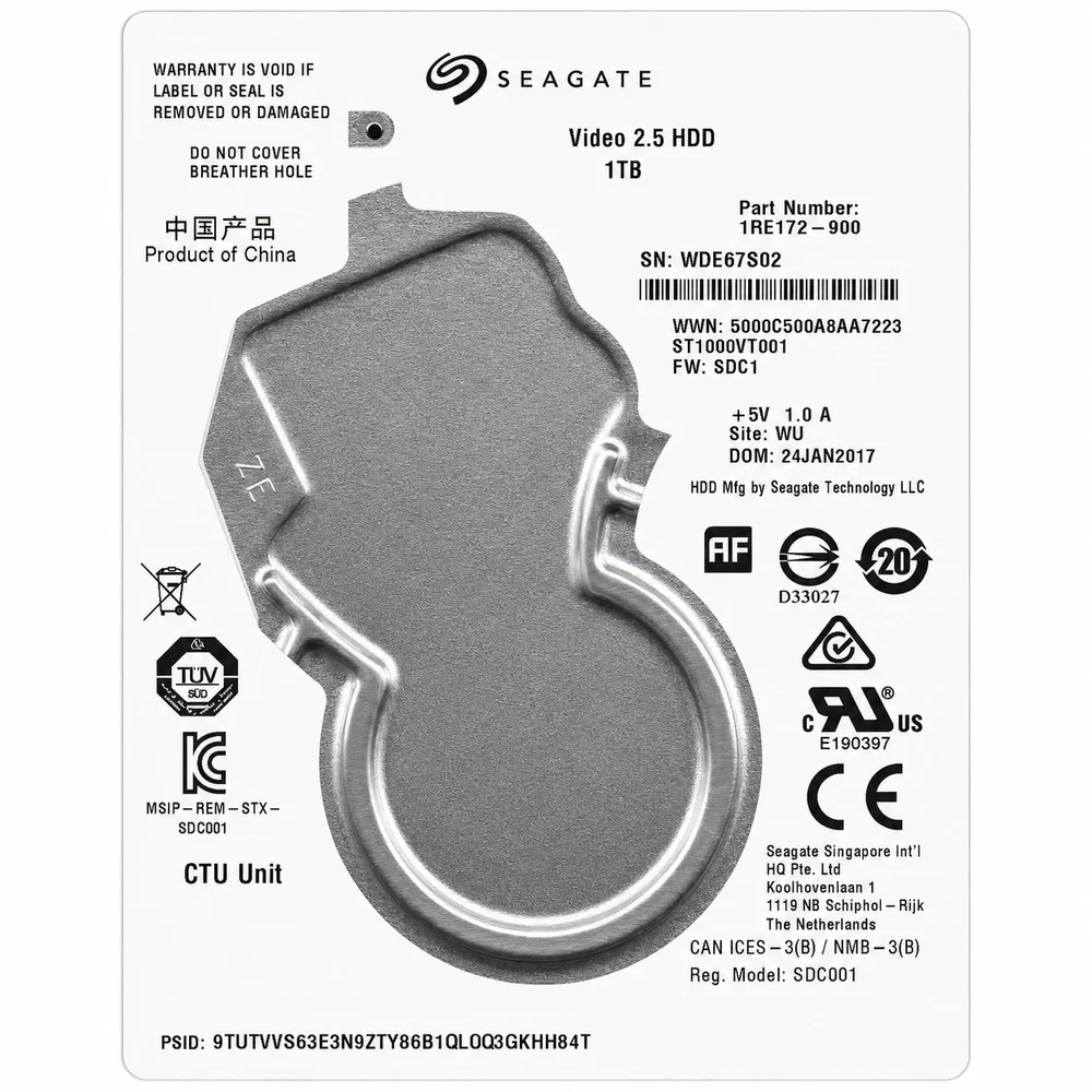 Hd 1TB Seagate Video 2.5 St1000vt001 Sata Iii 5400rpm Hd 1TB Seagate Video 2.5 St1000vt001 Sata Iii 5400rpm