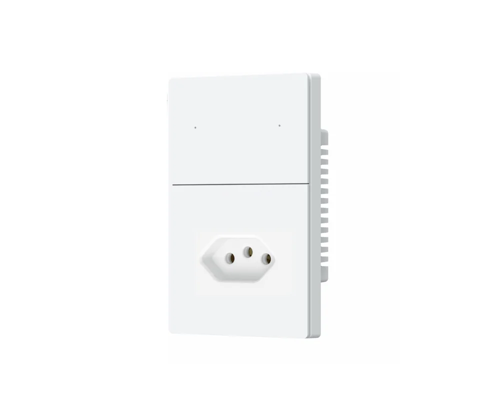 Imagem 5 de 5 do produto Interruptor Inteligente Zigbee Novadigital 2 Botões Com Tomada Safira Branco 20a 110-220v Sa-wk 2cw