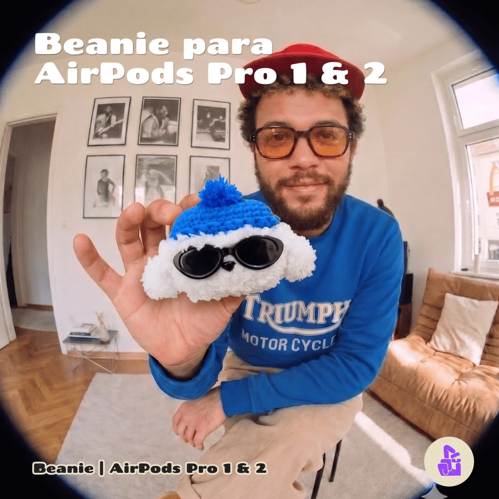 Imagem 3 de 5 do produto Capa De Pelúcia Nerdcase Compatível Com Airpods Pro 3, Cachorro Beanie