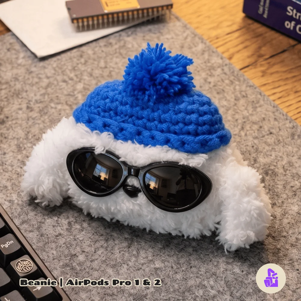 Imagem 4 de 5 do produto Capa De Pelúcia Nerdcase Compatível Com Airpods Pro 3, Cachorro Beanie