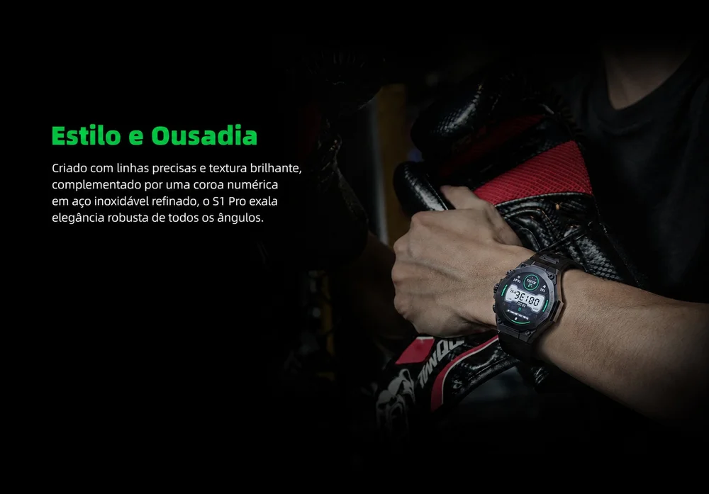 Imagem 2 de 5 do produto Smartwatch Black Shark S1 Pro, AmoLED 1,43" Chamadas Bluetooth, Bateria 15 Dias, Ip68, +100 Esportes