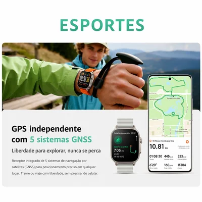 Smartwatch Realme Watch 5, AmoLED 1.97" Display 2d, Bússola, Gps Independente 5 Gnss 14 Dias Preto 15