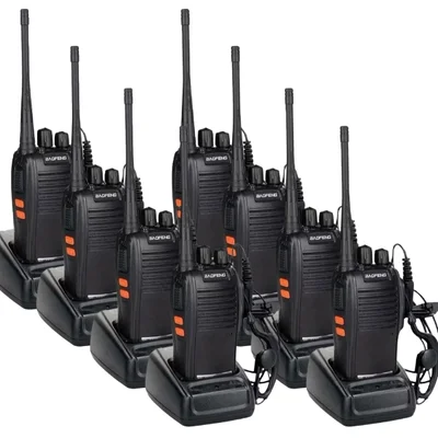 Kit 8 Radio Ht 777s Comunicador Profissional Uhf 16 Canais Original 8 Walkie Talkie Com Fone Nf