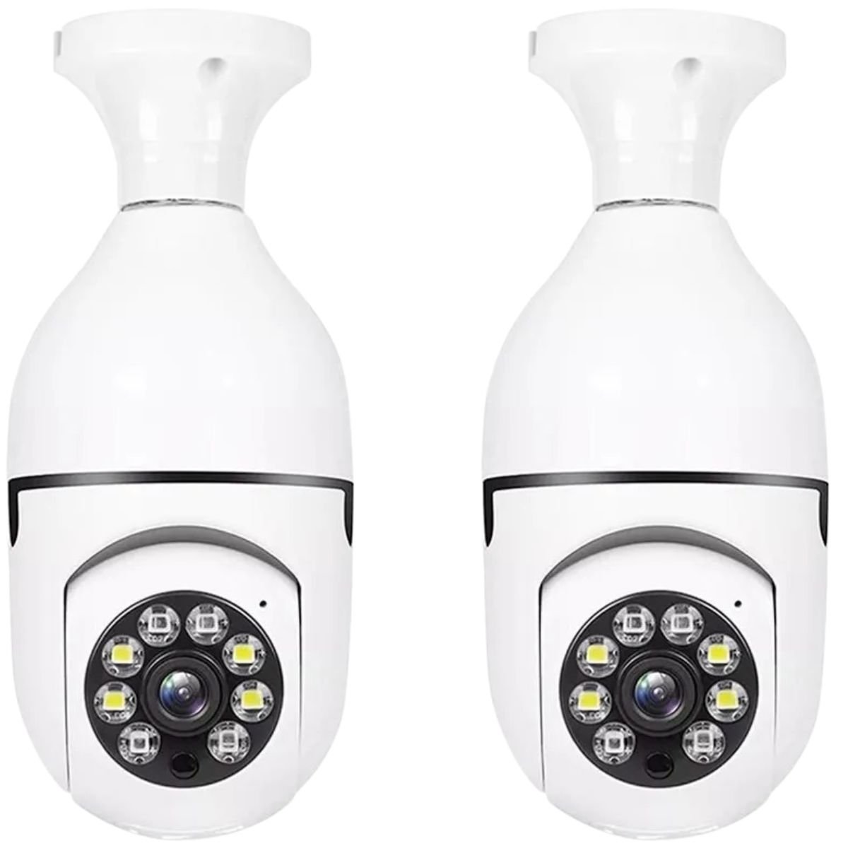 Kit 2 Câmeras Lampada E27  De Segurança Interna Externa  Ip Wifi Com Visão Noturna Ideal Casa Loja Escritorio Garagem