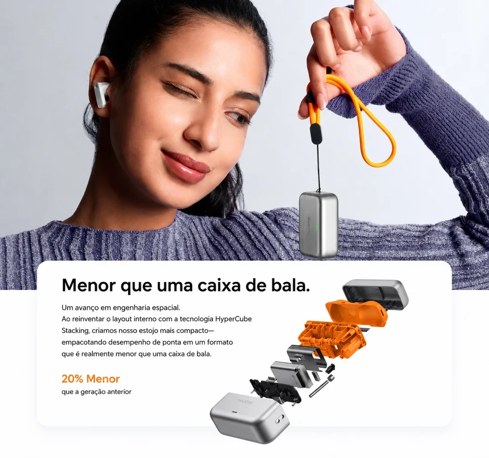 Imagem 2 de 5 do produto Fone De Ouvido Realme Buds T500 Pro, Tradução Idiomas, Bluetooth Com Conexão Tripla, 50db - Prata