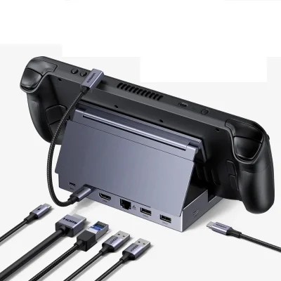 Hub Usb-c Ugreen 6 Em 1 Tipo-c HDMI 5gbps Usb-a/c Pd100w 1000mbps Cinza