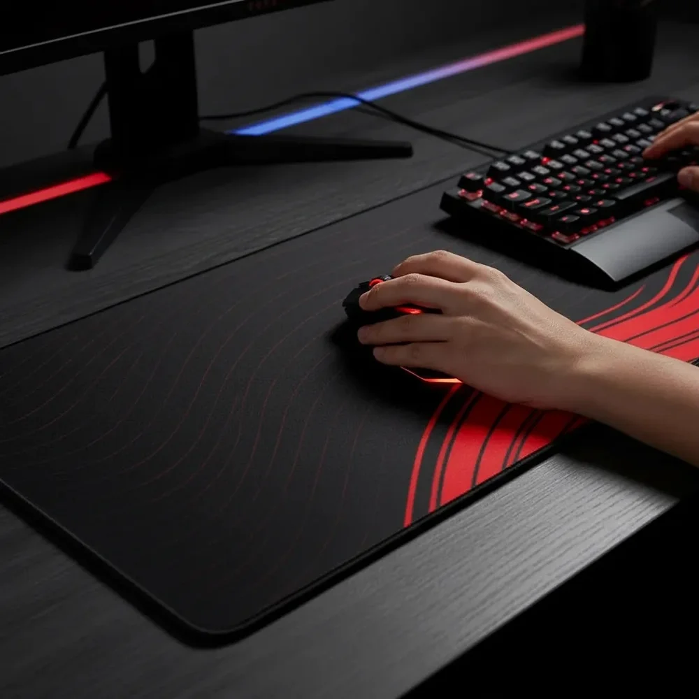 Imagem 3 de 5 do produto Mouse Pad Gamer Extended Cm02 900x400 Preto C/ Vermelho - Atwe Eletrônicos