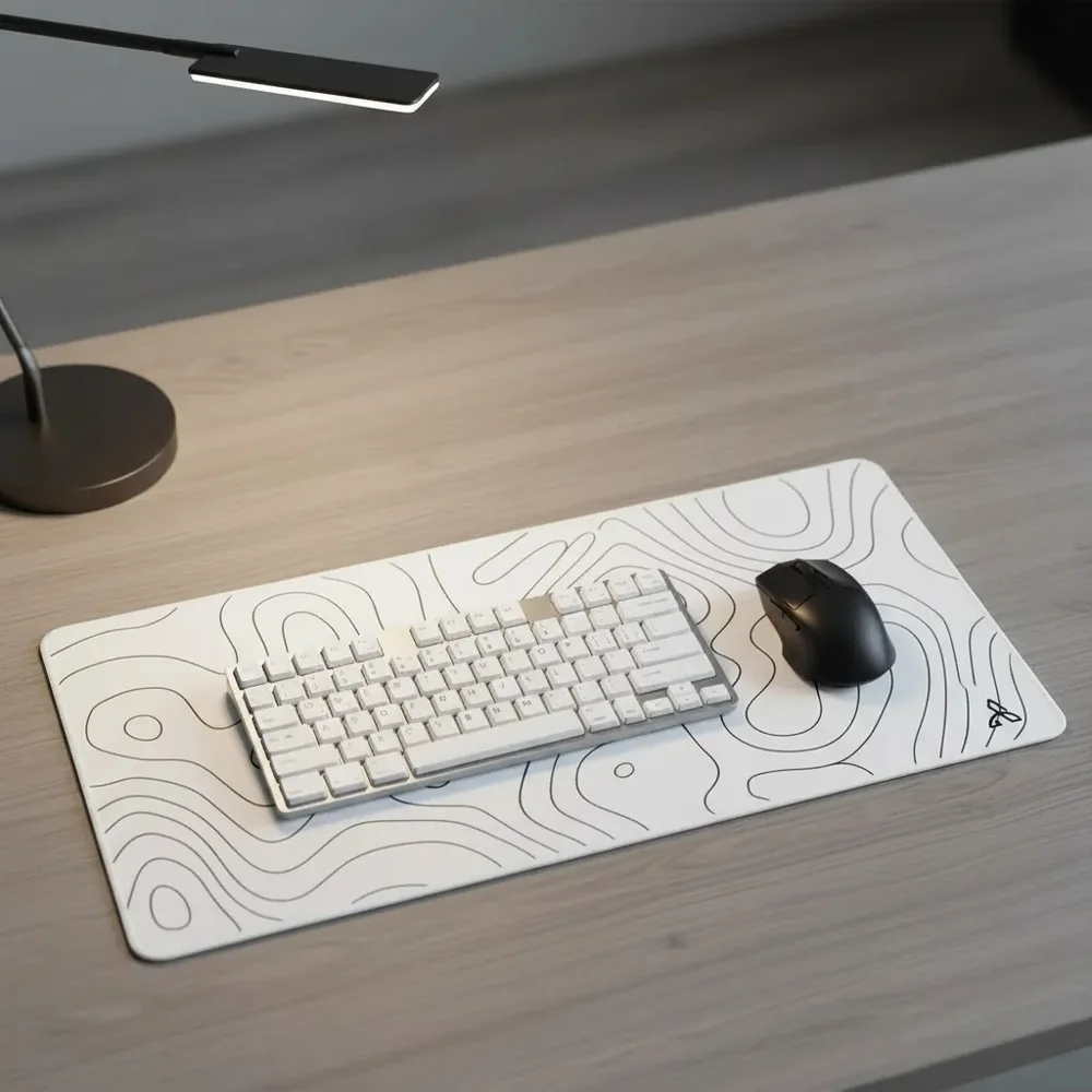 Imagem 2 de 4 do produto Mouse Pad Gamer Extended Cm02 900x400 Branco Abstrato - Atwe Eletrônicos