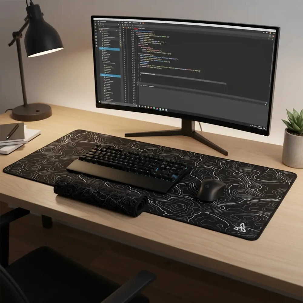 Imagem 4 de 4 do produto Mouse Pad Gamer Extended Cm02 900x400 Preto Abstrato - Atwe Eletrônicos