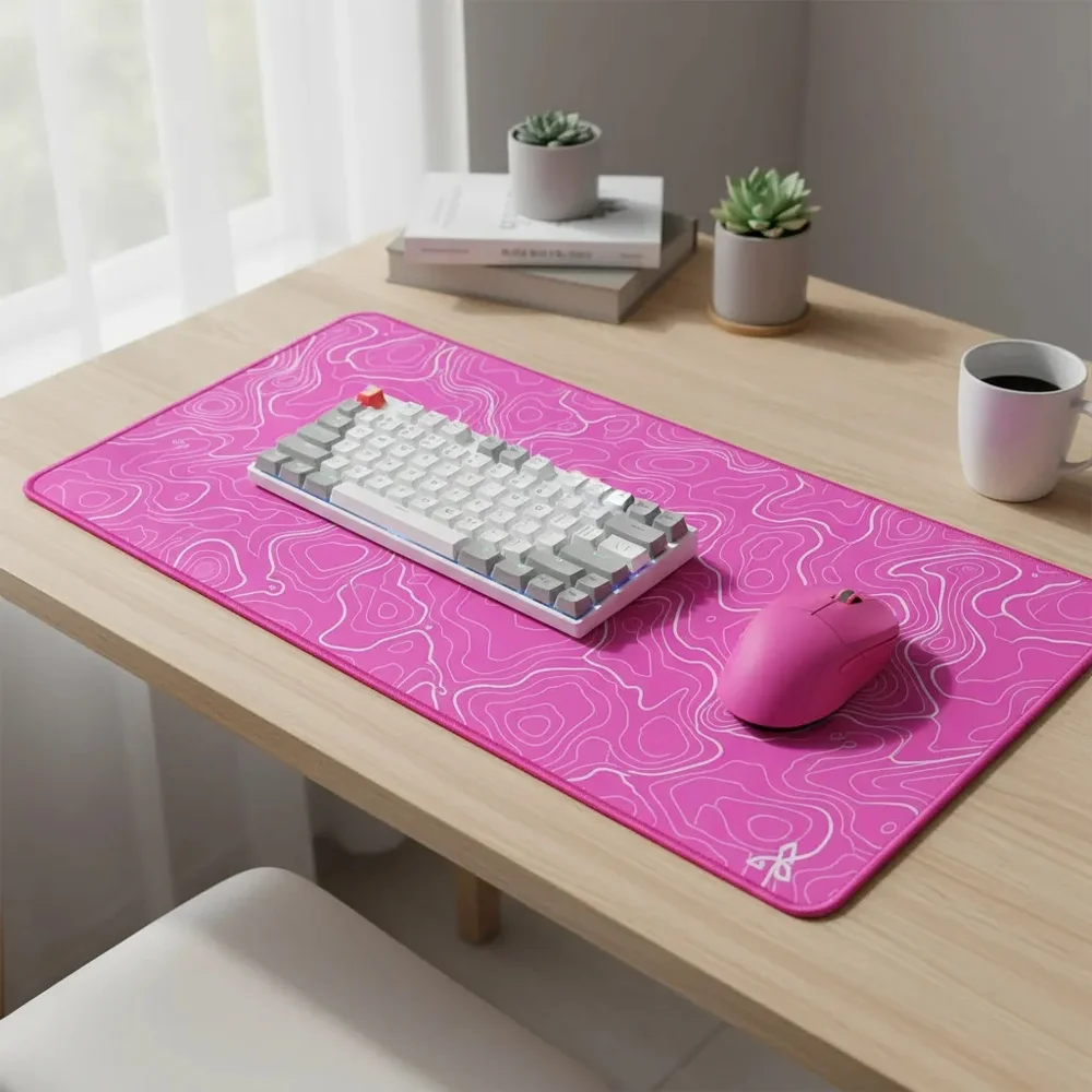 Imagem 2 de 3 do produto Mouse Pad Gamer Extended Cm02 900x400 Rosa Abstrato - Atwe Eletrônicos