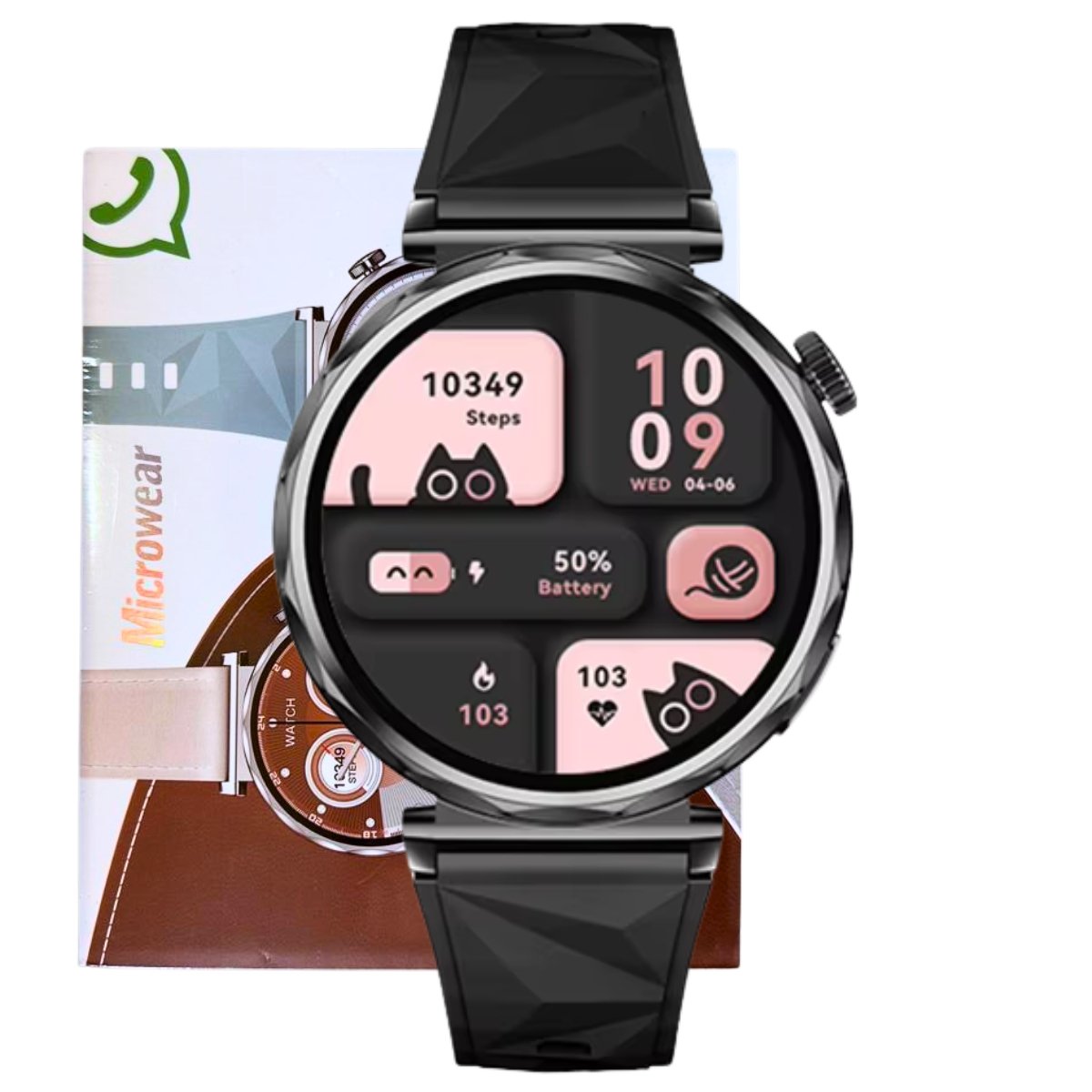 Relógio Feminino Smartwatch Gt5 Mini AmoLED Gps Whatsap Android Ios Bluetooth Preto