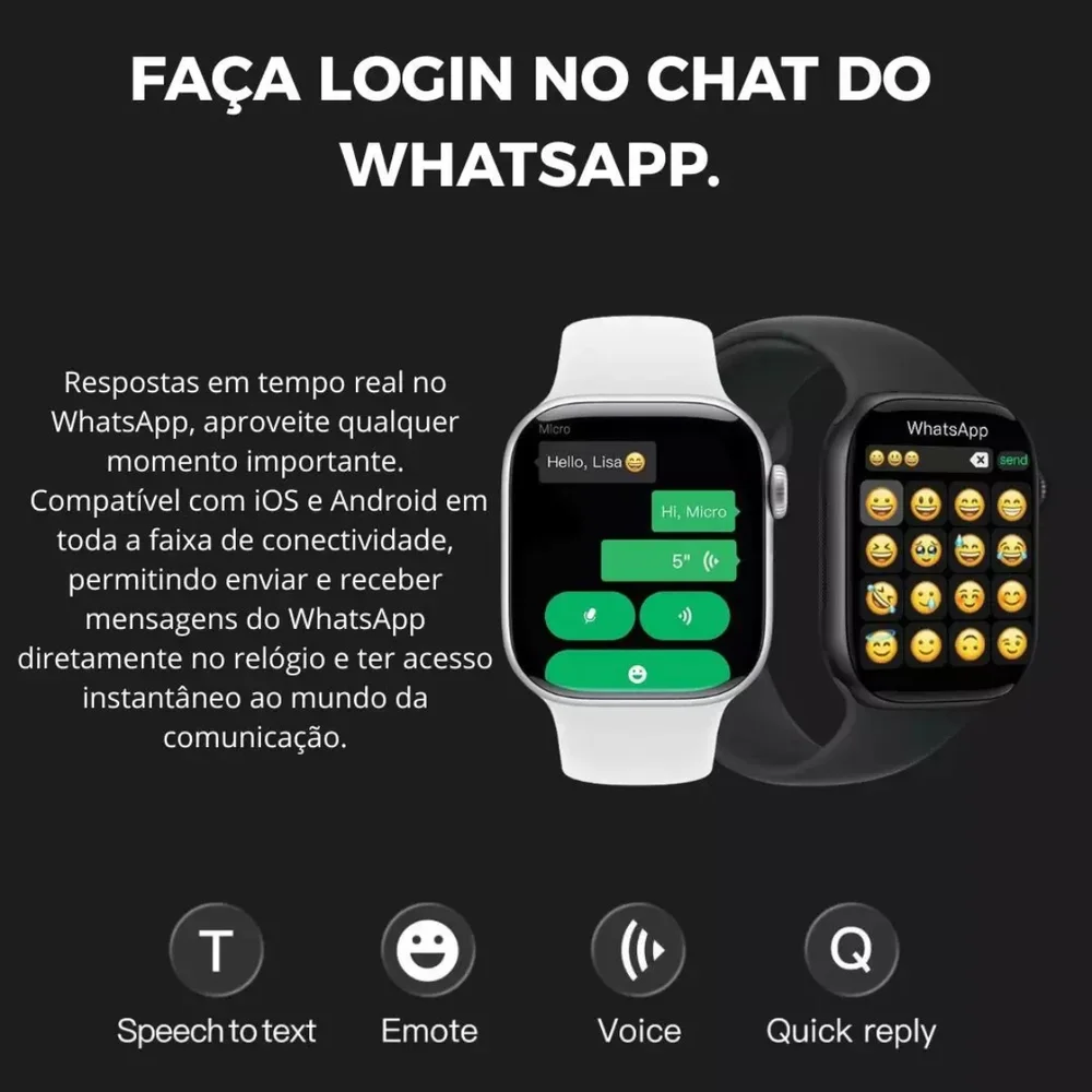 Imagem 5 de 5 do produto Smartwatch Microwear S11 Série 11 Whatsapp Nfc AmoLED 47mm Relógio Inteligente Lançamento Rosa