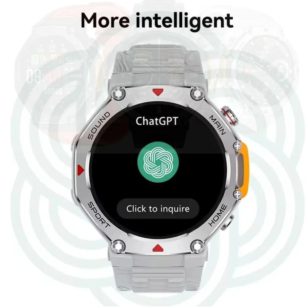 Imagem 2 de 5 do produto Smartwatch M rex 5 Atm A Prova D'água Microwear Gps Sos Relógio Masculino Tatico Militar Série 11 Preto MA31