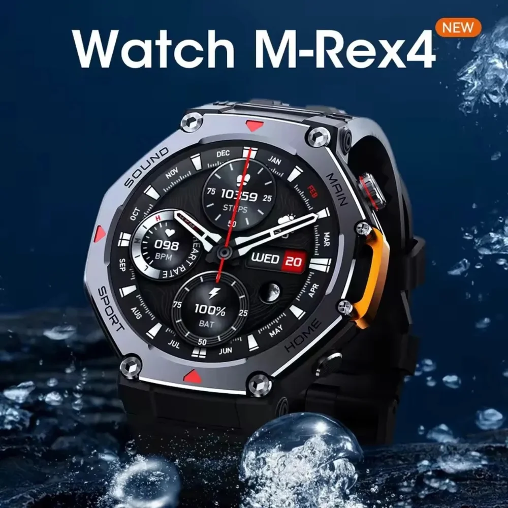Imagem 3 de 5 do produto Smartwatch M rex 5 Atm A Prova D'água Microwear Gps Sos Relógio Masculino Tatico Militar Série 11 Preto MA31