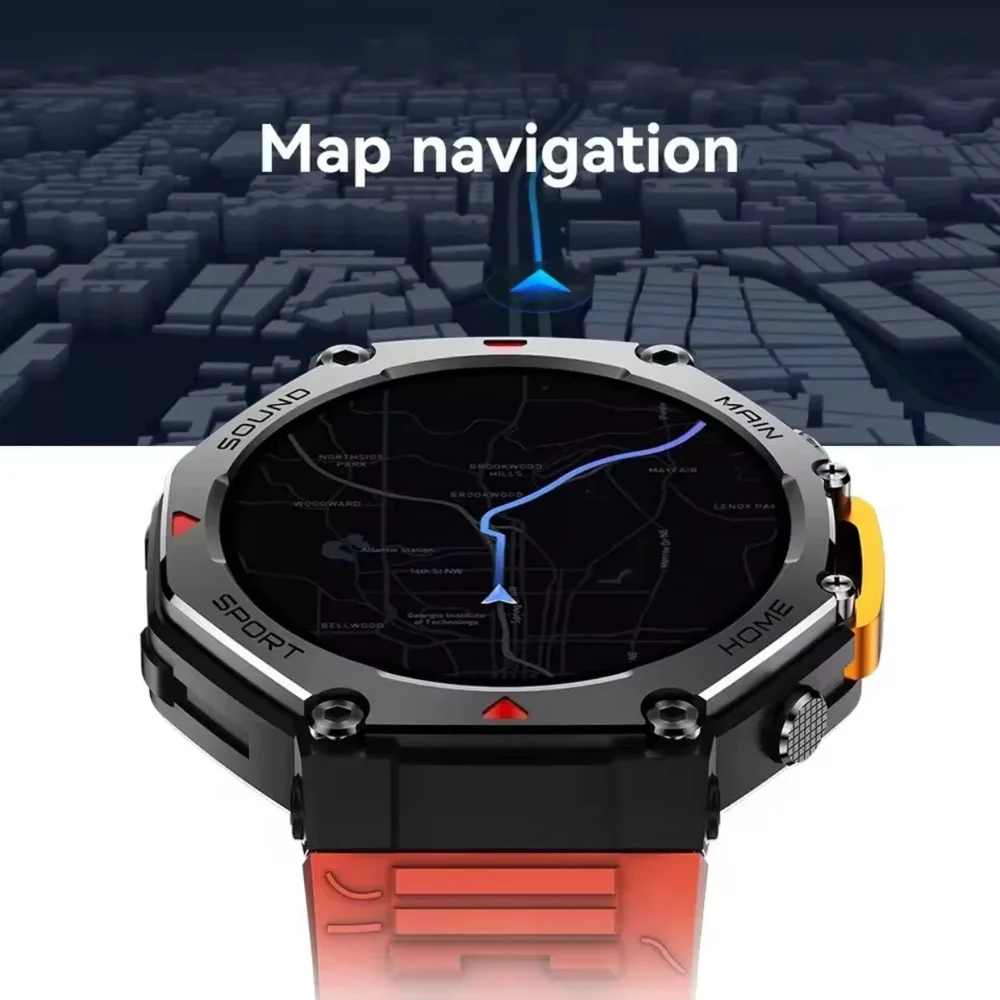 Imagem 5 de 5 do produto Smartwatch M rex 5 Atm A Prova D'água Microwear Gps Sos Relógio Masculino Tatico Militar Série 11 Preto MA31