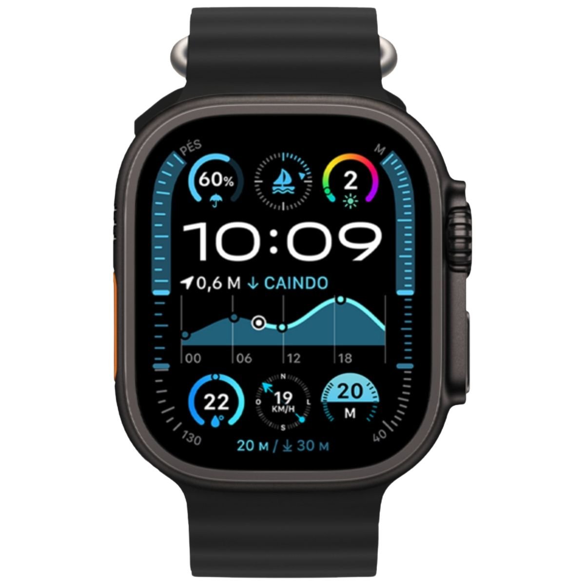 Relógio Smartwatch U3w Ultra 49mm AmoLED Bluetooth Android Ios Series 10 Faz Ligaçoes Troca Pulseira Preto