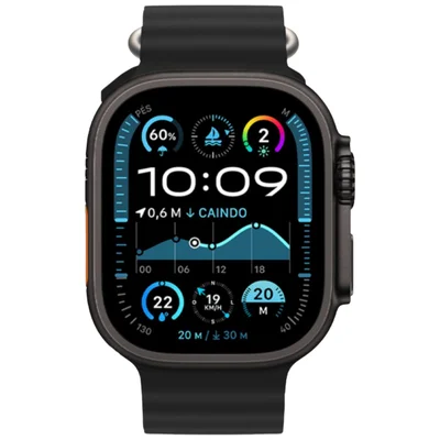 Relógio Smartwatch U3w Ultra 49mm AmoLED Bluetooth Android Ios Series 10 Faz Ligaçoes Troca Pulseira Preto
