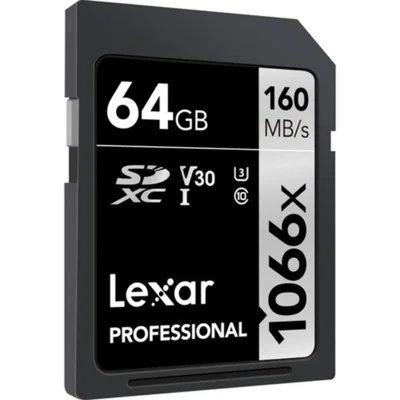 Cartão De Memória Lexar 64gb Sdxc Professional 1066x 160mb/s Uhs-i