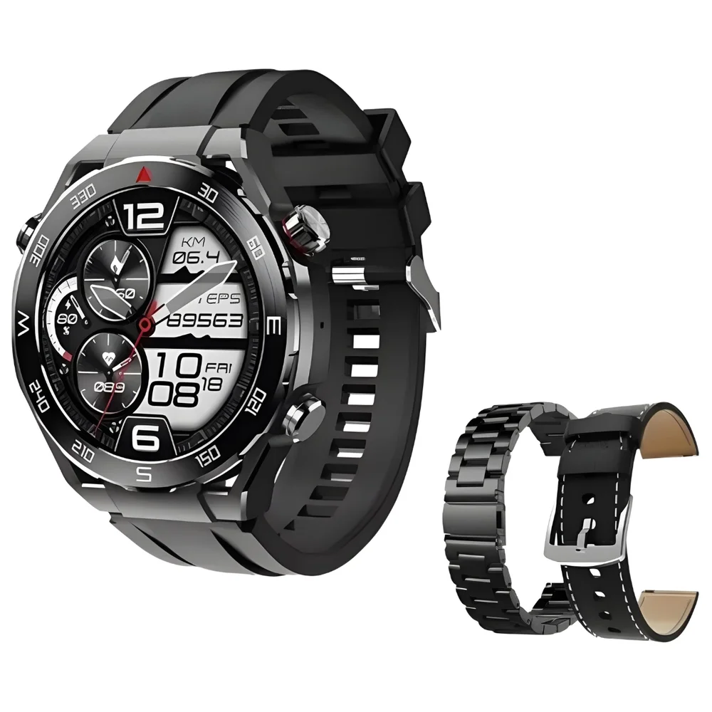 Imagem 4 de 4 do produto Smartwatch Hw5 Max Relógio Inteligente 3 Pulseiras Nfc Bluetooth Faz Chamadas Troca Foto Pulseira Smart Watch Masculino