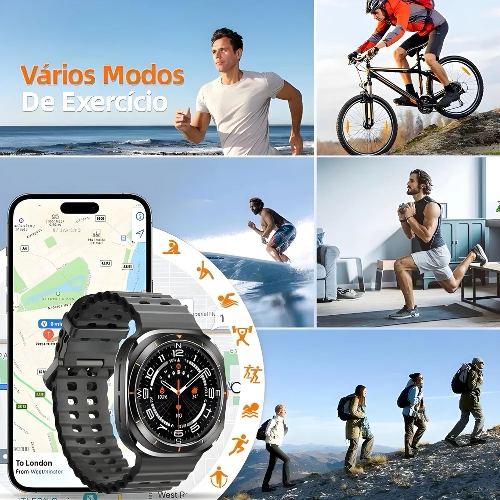 Smartwatch Smart Ultra Responde Whatsapp Chamadas Chatgpt Relógio Masculino Feminino Ultra Watch Série 11 Preto Smartwatch Smart Ultra Responde Whatsapp Chamadas Chatgpt Relógio Masculino Feminino Ultra Watch Série 11 Preto