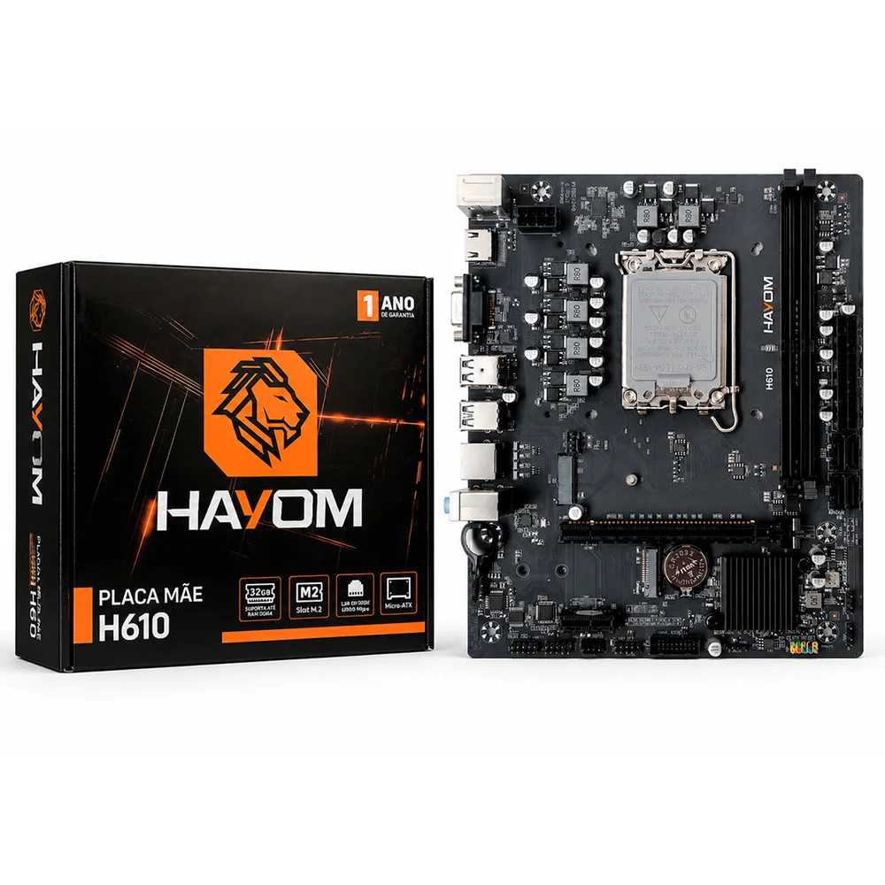 Placa Mãe Hayom H610, Intel LGA 1700, Ddr4, Chipset Intel H610 4
