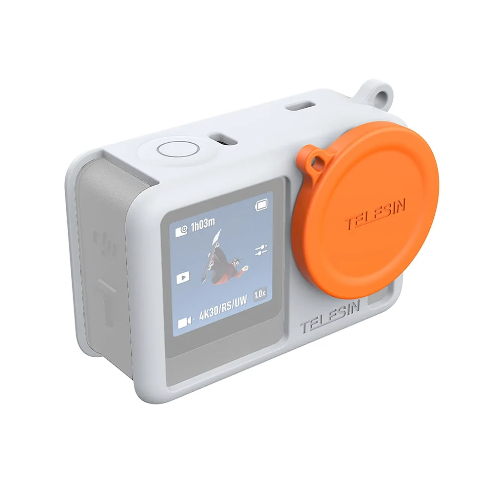 Capa De Silicone Com Tampa De Lente Para Dji Osmo Action 6 - Telesin Cor:cinza
