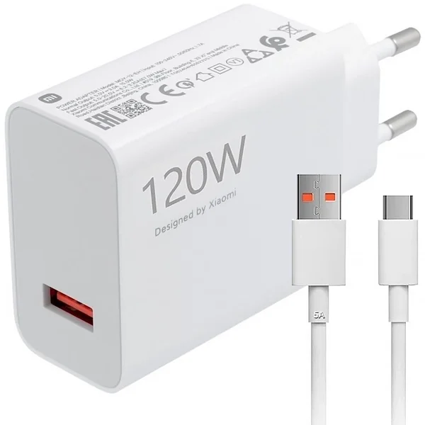 Carregador Xiaomi 120w Hypercharge Kit Usb De 120 Watts + Cabo Usb-c