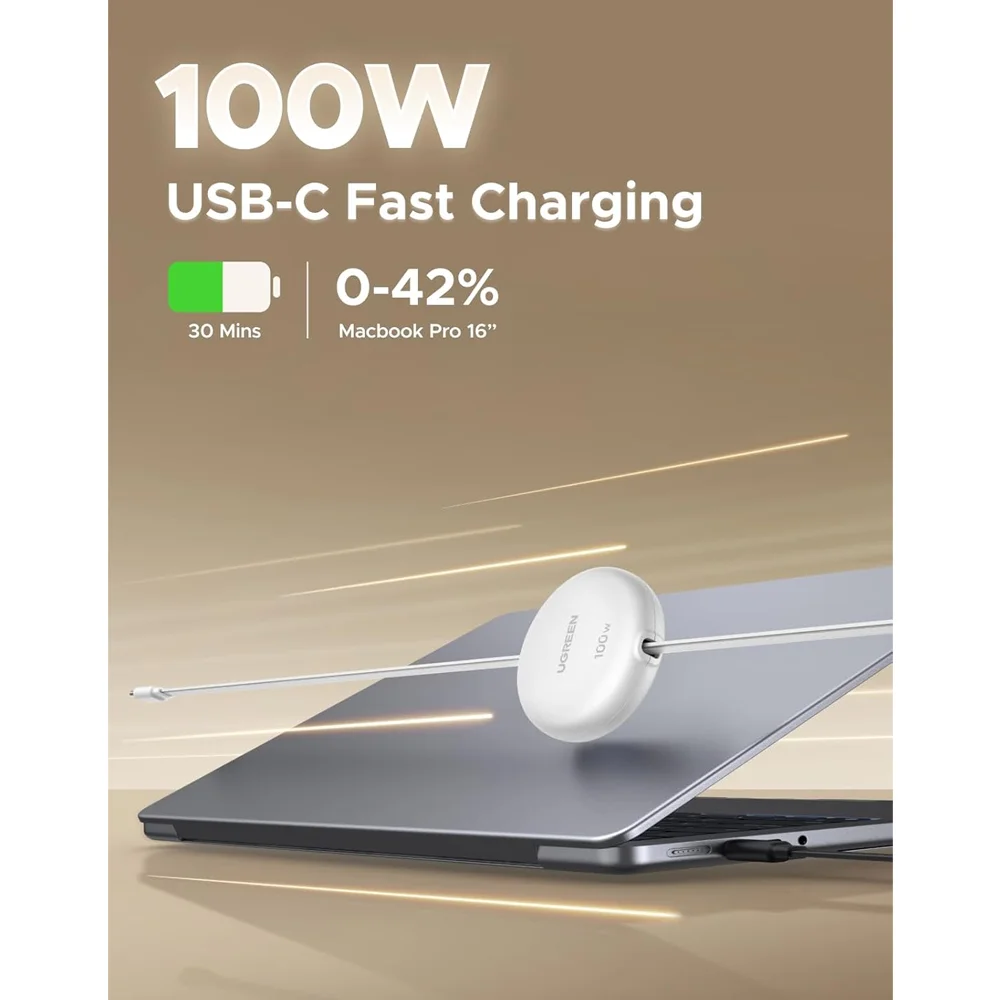 Imagem 3 de 5 do produto Cabo Usb-c Para Usb-c Retrátil Ugreen Nexode 100w 1 Metro