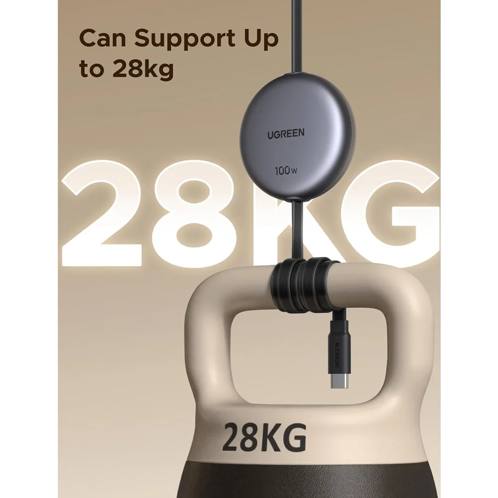 Imagem 3 de 5 do produto Cabo Usb-c Para Usb-c Retrátil Ugreen 100w 5a 1m Cinza