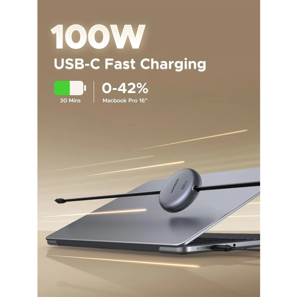 Imagem 4 de 5 do produto Cabo Usb-c Para Usb-c Retrátil Ugreen 100w 5a 1m Cinza