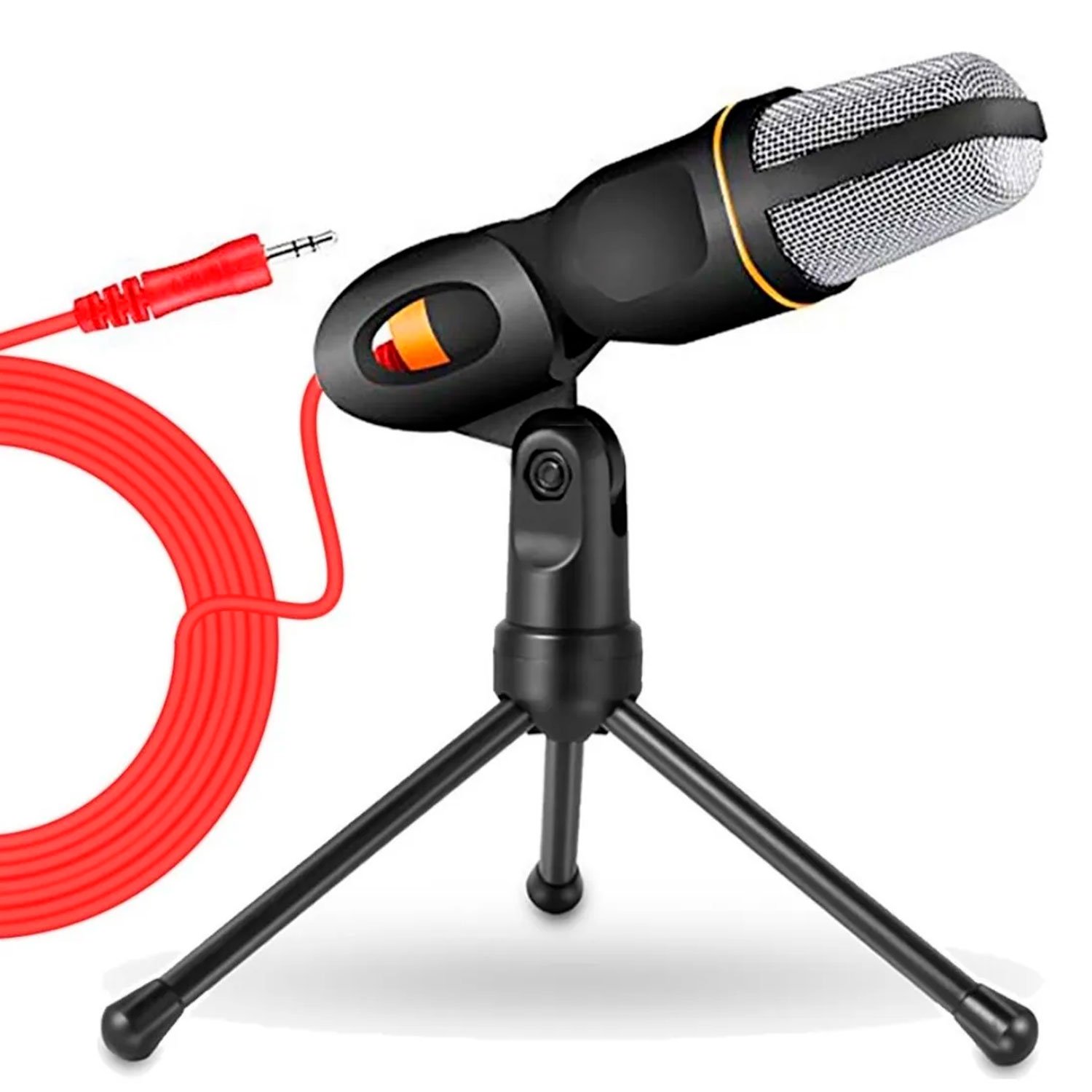 Microfone Condensador Estéreo De Mesa Sf-666, Conexão P2, Para Podcast Ou Gravações, Preto - Cdc-33
