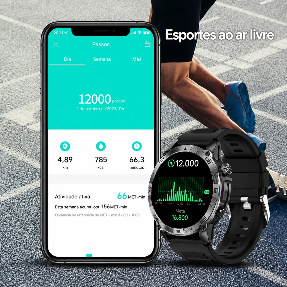 Imagem 2 de 5 do produto Smartwatch G-tide Watch R6 Pro, Gps Integrado, Conexão Strava, Notificações, Chamadas, Bateri 530mah