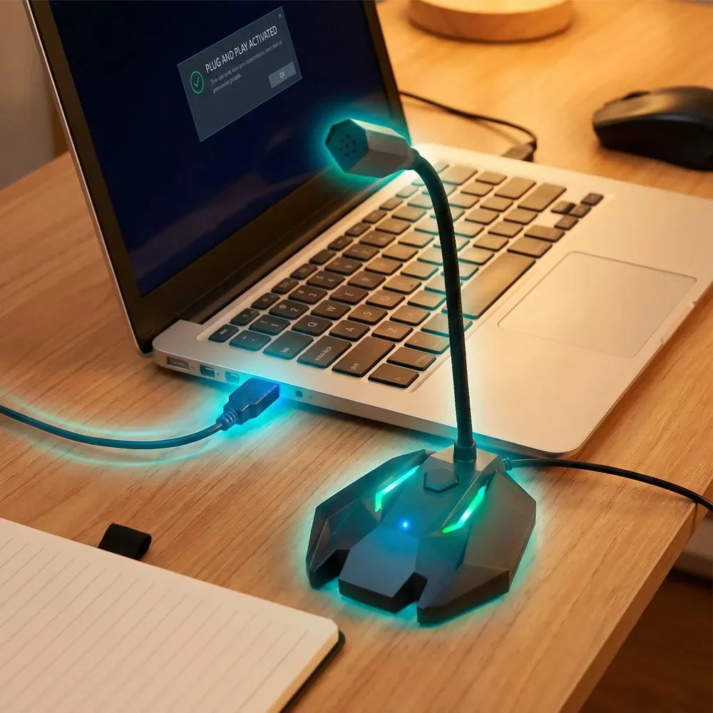 Imagem 4 de 5 do produto Microfone Gamer De Mesa RGB