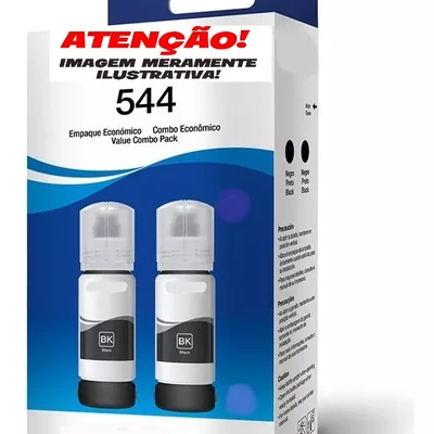 Kit 02 Tintas Para L3250 L3150 L3210 L3110 L5190 L5290 T544 Preto