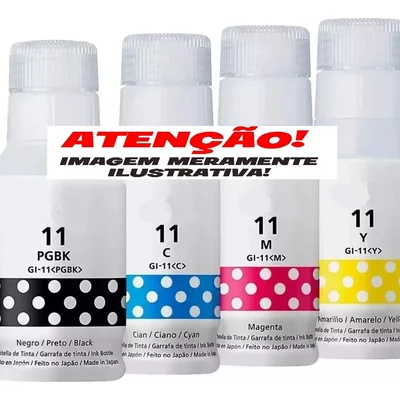 Kit 4 Refil Tinta Gi-11 Gi11 G11, 4x Cores G2160 G3160