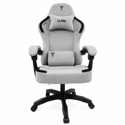 Cadeira Gamer Velt Silver Clanm Reclinável Tecido Cinza
