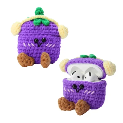Capa Protetora Nerdcase Compatível Com Airpods 4, Amigurumi Beringela