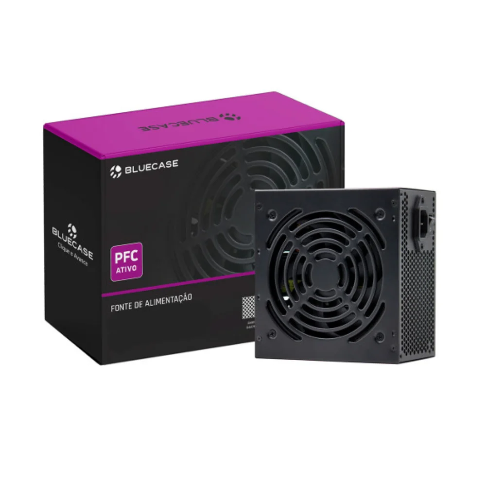 Fonte Atx 0350 W Bluecase, Blu350-pfcps2bx, Pfc Ativo, Com Cabo, Com Caixa, Preta, Bccpfc, Gar: T3m