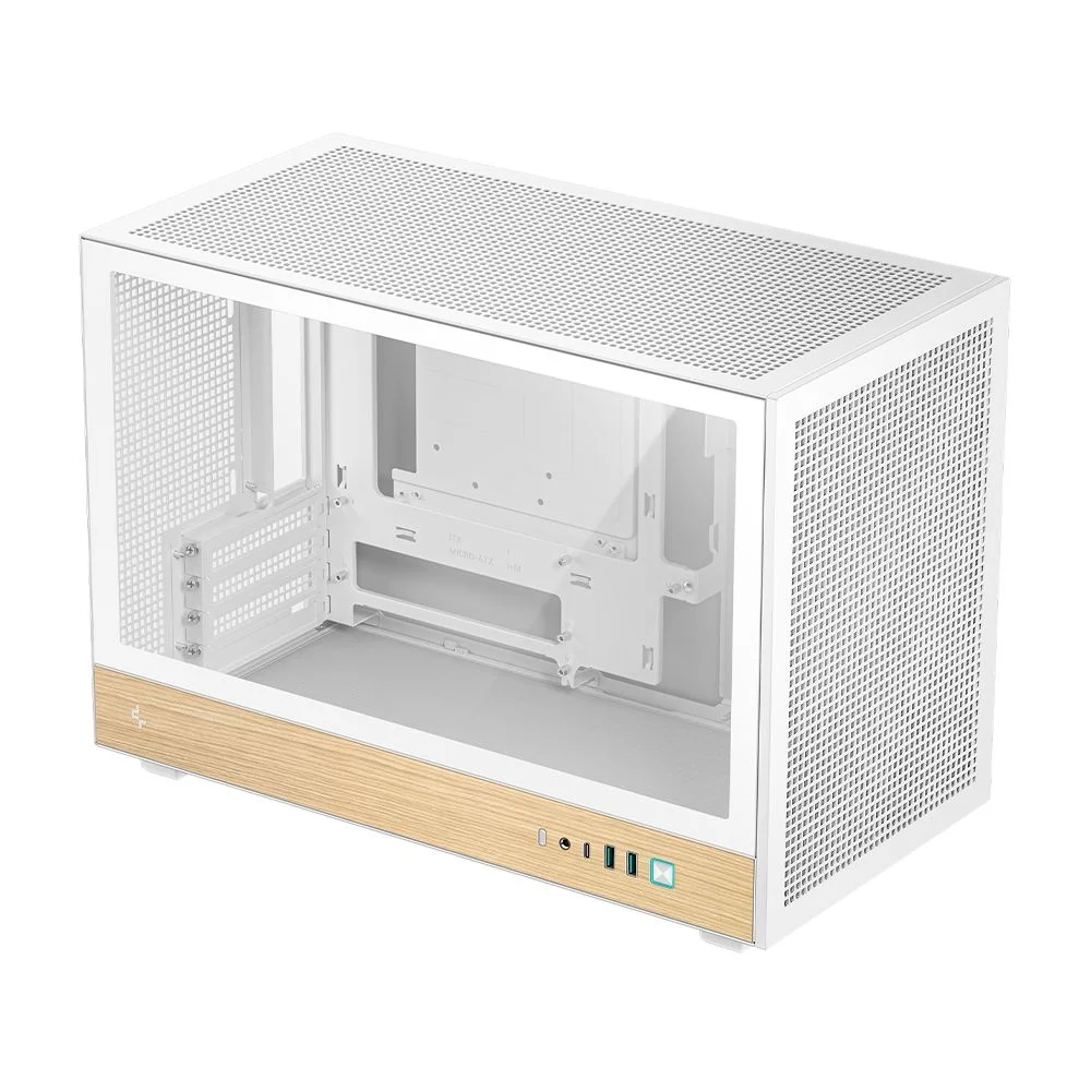 Gabinete Gamer Deepcool Ch260 Wood Micro-atx Sem Fans Branco