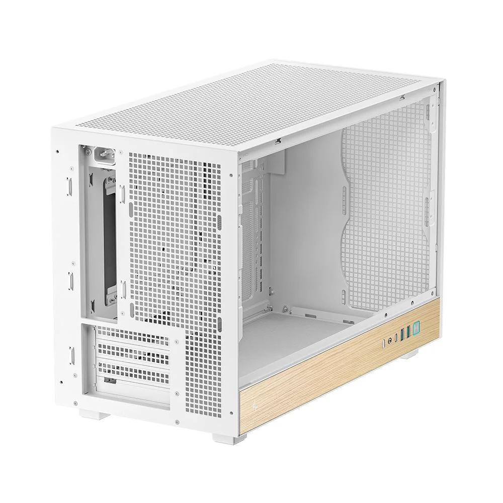 Imagem 2 de 5 do produto Gabinete Gamer Deepcool Ch260 Wood Micro-atx Sem Fans Branco