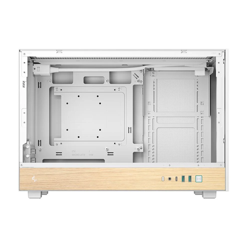 Imagem 3 de 5 do produto Gabinete Gamer Deepcool Ch260 Wood Micro-atx Sem Fans Branco